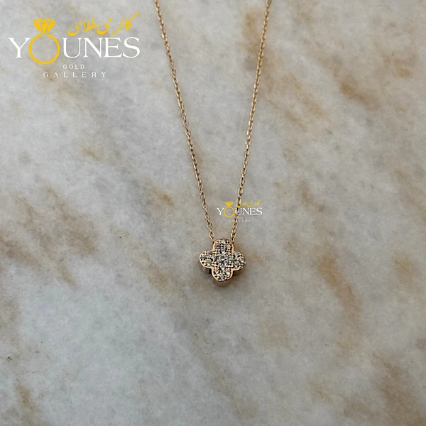 گردنبند طلا ونکلیف نگین دار